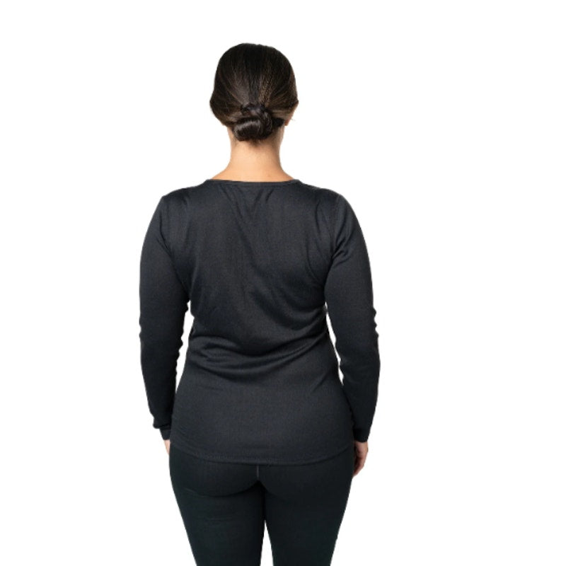HOT CHILLYS Women's Pepper Skins Crewneck Top Medium Black Base Layer NWOT