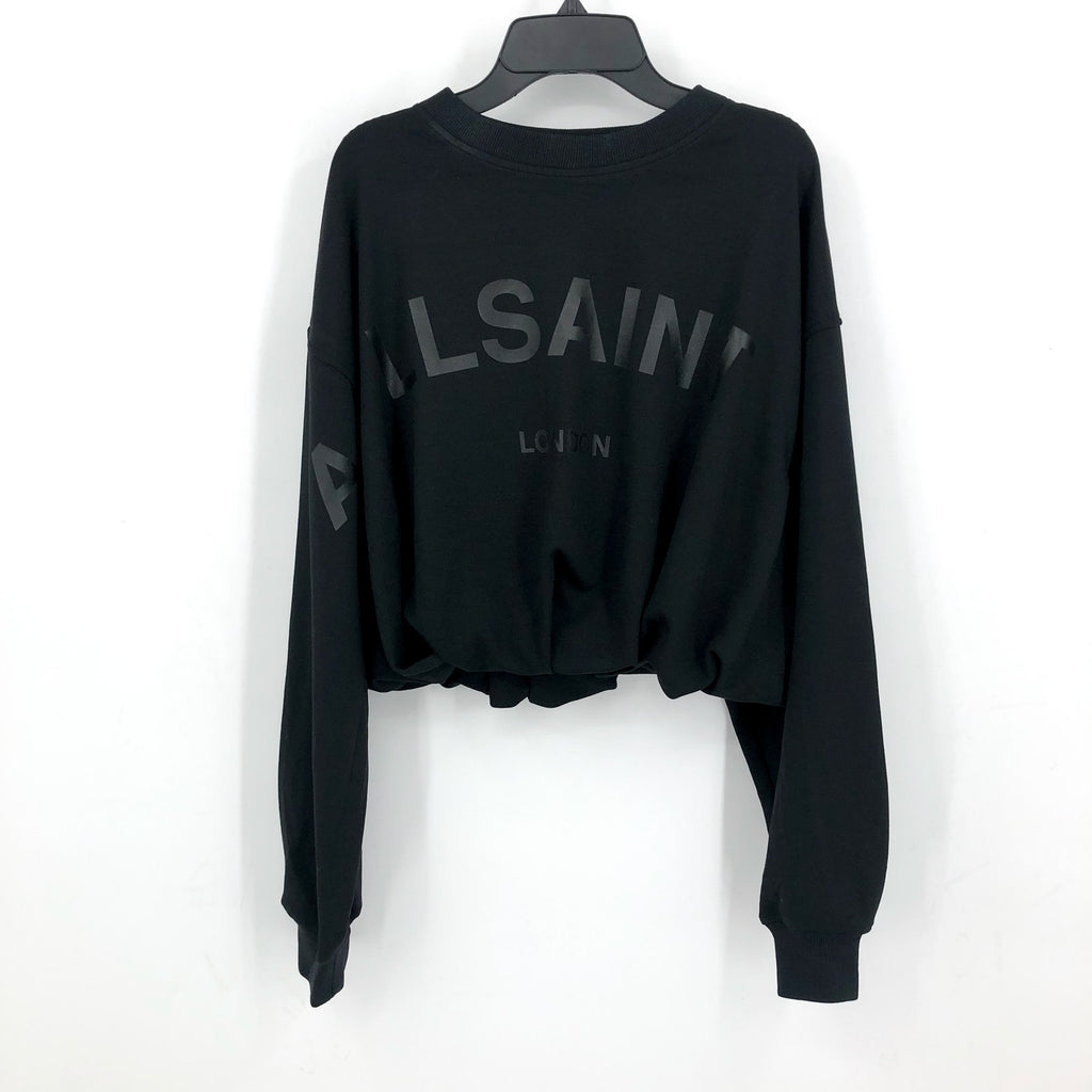 ALLSAINTS Women's Biggy Aster Sweatshirt Medium Black Tonal Logo NWT