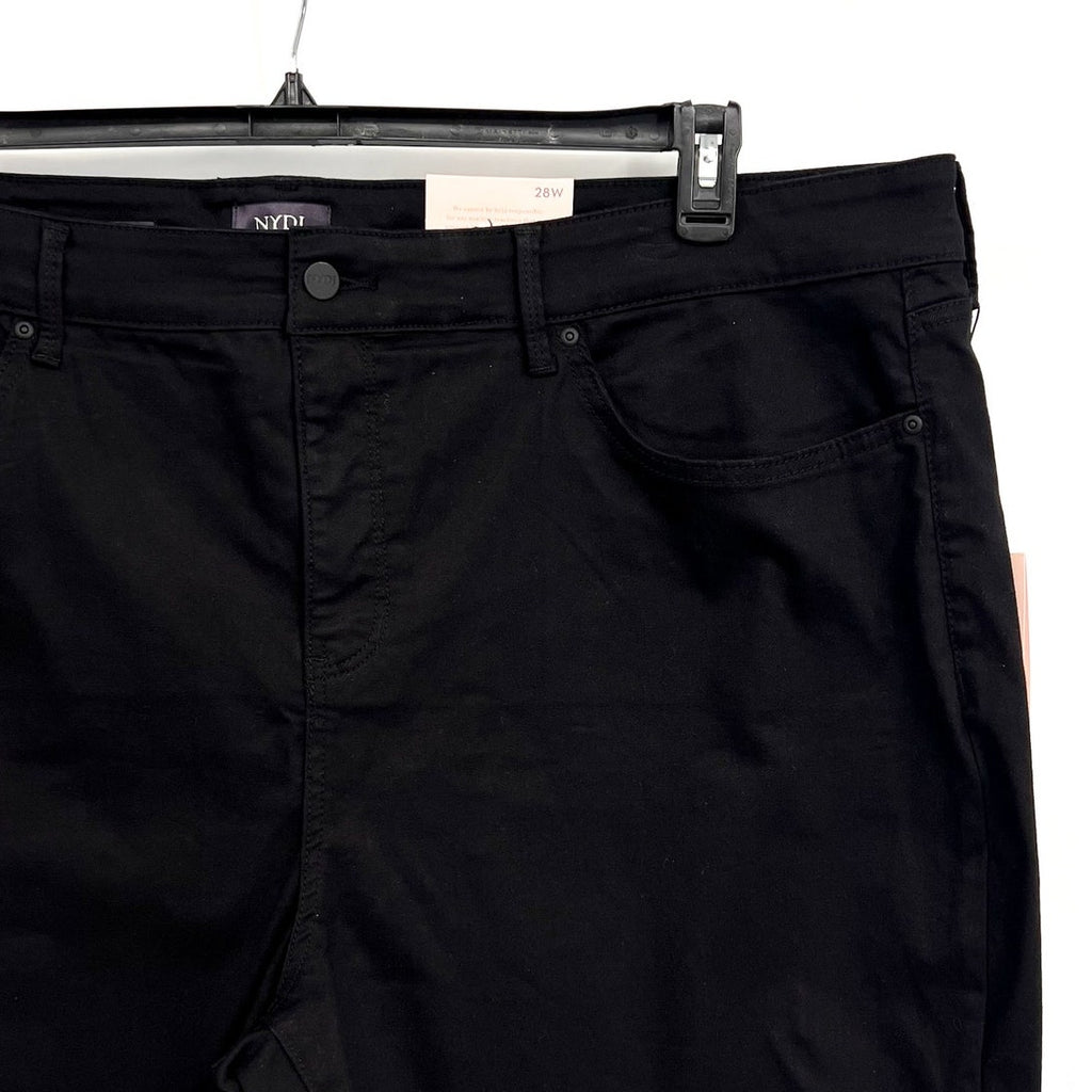 NYDJ Women's Ella Denim Shorts 28W Side Slits Black Stretch NWT