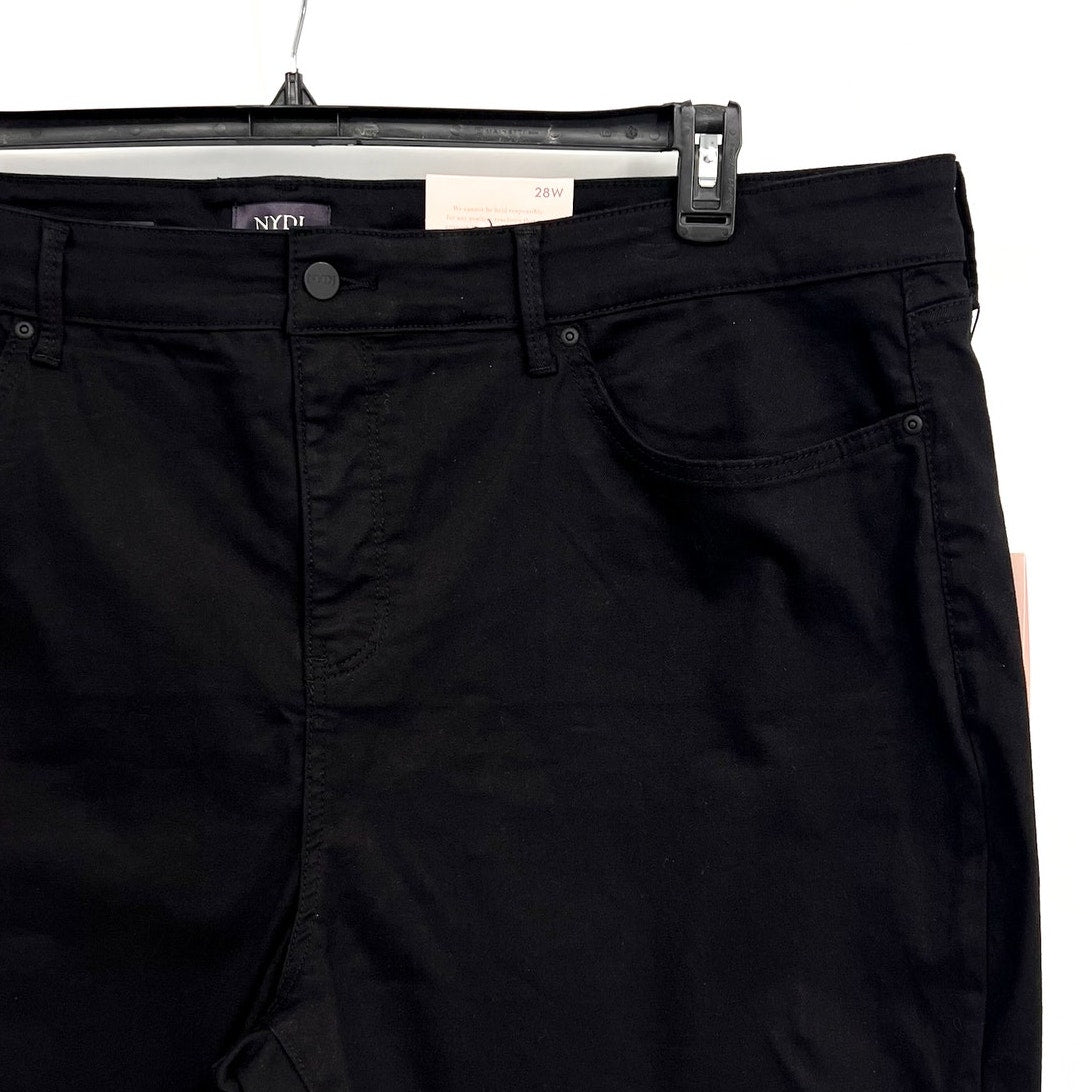 NYDJ Women's Ella Denim Shorts 28W Side Slits Black Stretch NWT