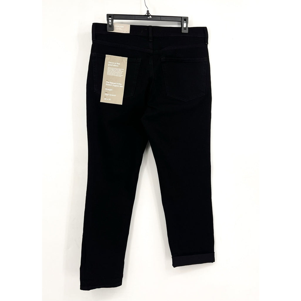 EVERLANE Uniform Men's Relaxed Jeans 32x30 Black 4-Way Stretch Organic NWT
