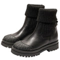 Sam Edelman Womens Steele Chelsea Boots Size 7 M Black Knit Leather NIB