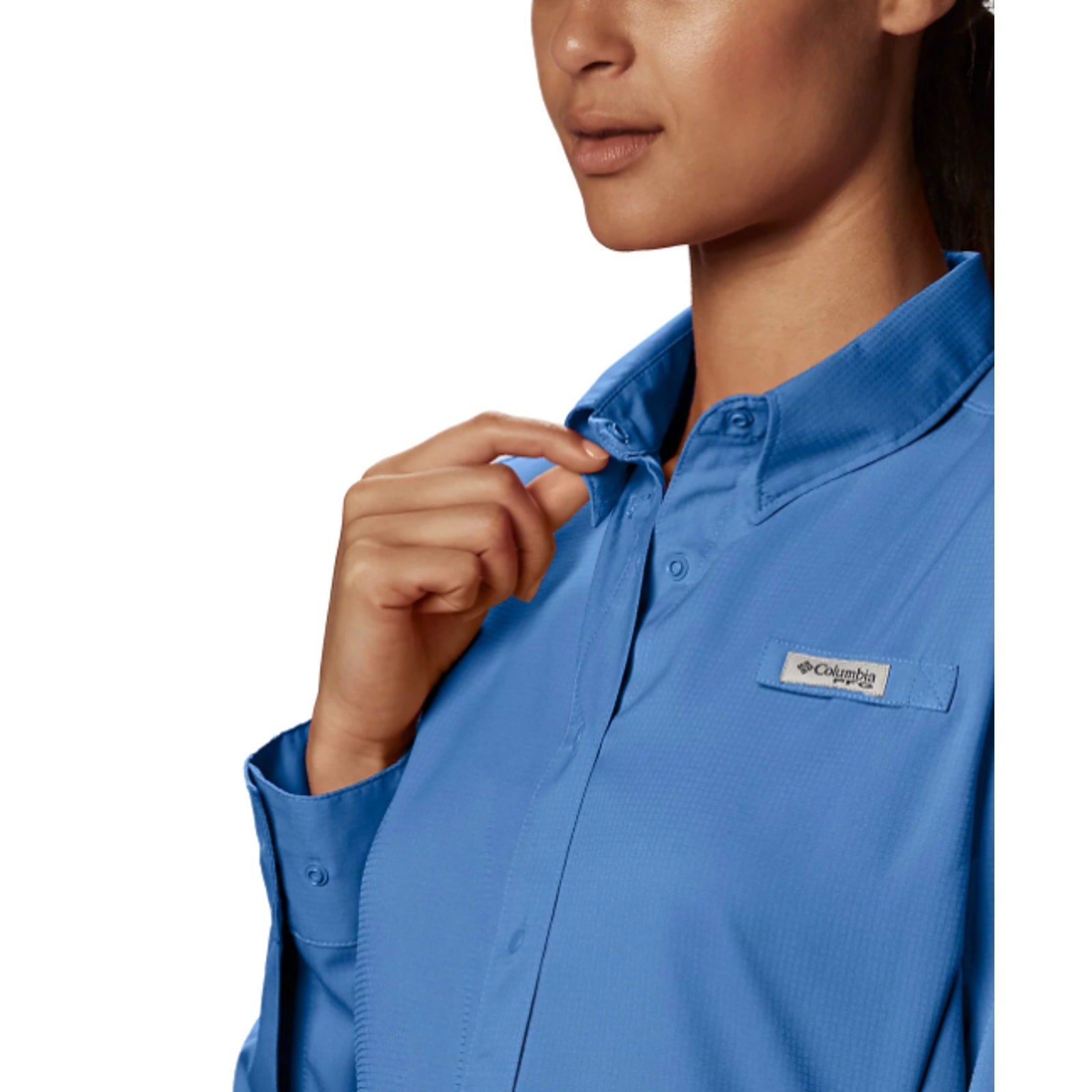 COLUMBIA Women's PFG Tamiami II Long Sleeve Shirt XS Blue UPF 40 NWT