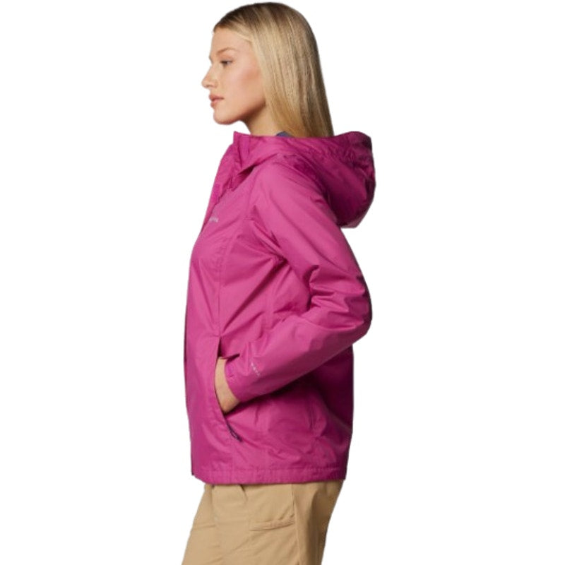 COLUMBIA Women's Arcadia II Jacket Large Pink Purple Hooded Waterproof NWT