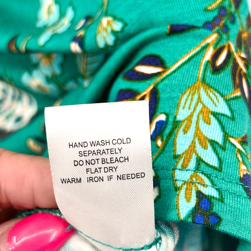 DANIEL RAINN Women's Sleeveless Crochet Lace Top 1X Tropical Green Floral NWT