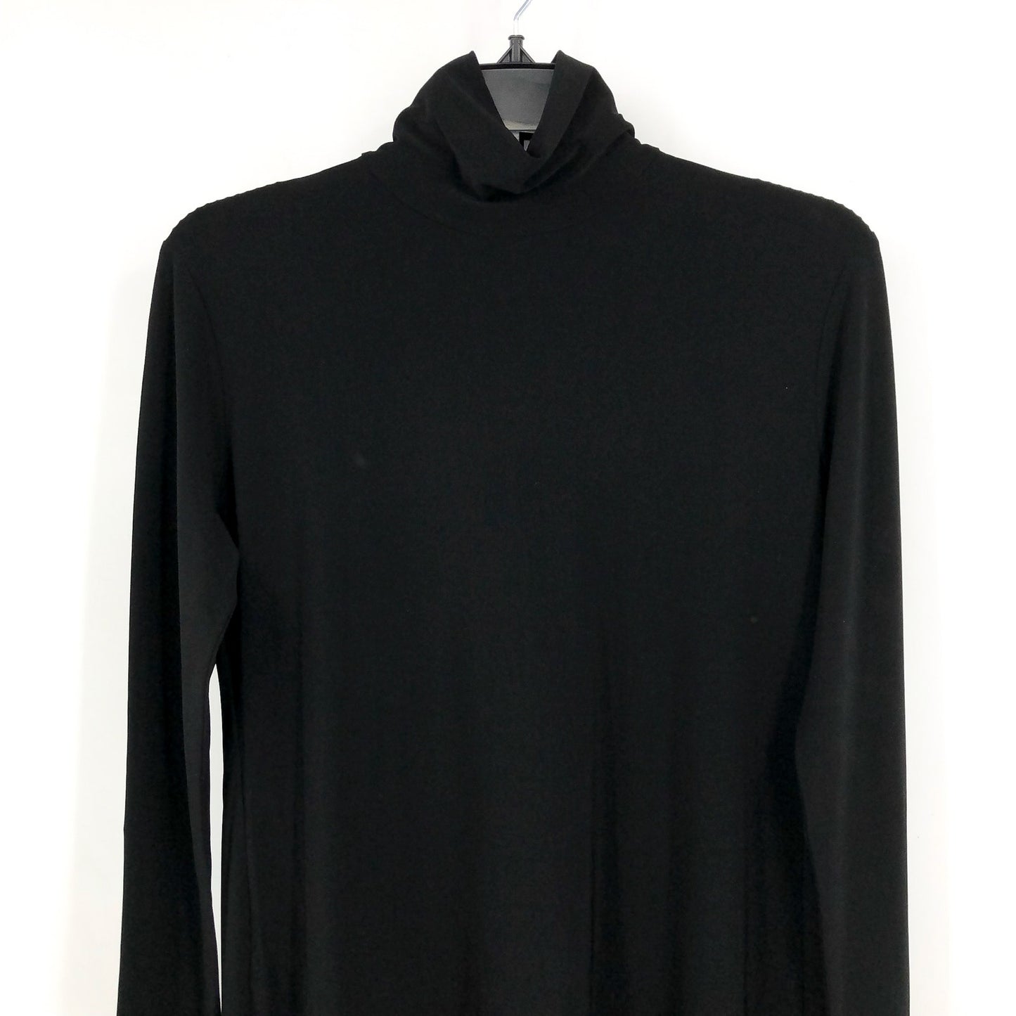 NORMA KAMALI Turtleneck Jersey Long-Sleeve Mini Dress Medium/38 Black NWOT