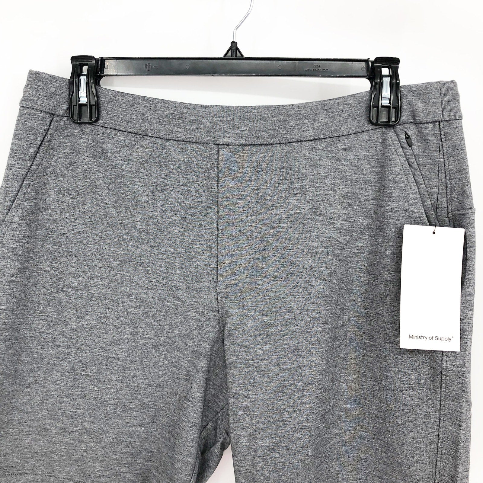 Ministry of Supply Mens Fusion Terry Shorts Large Grey Pull-On 8" NWT