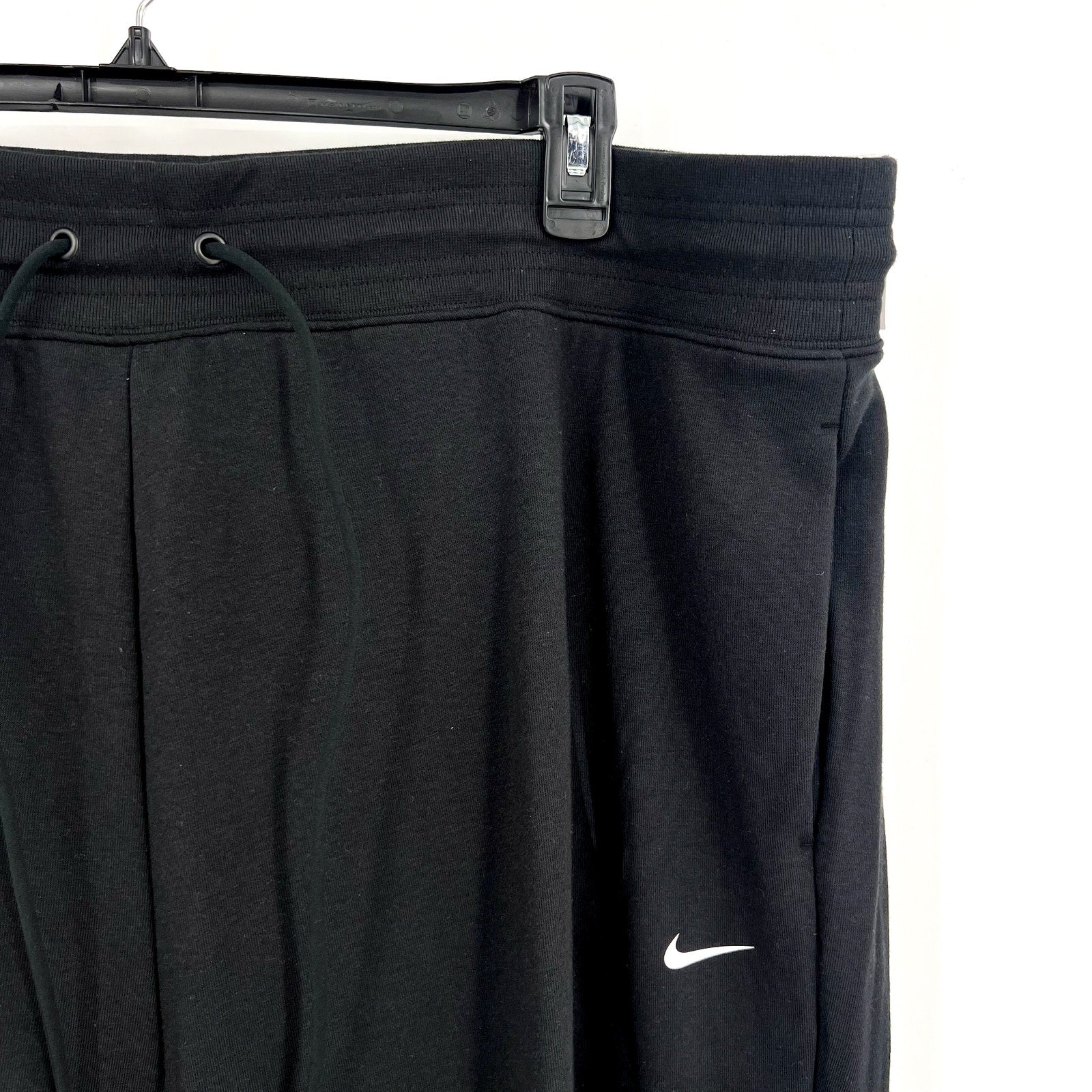 NIKE Womens Dri-Fit One French Terry Joggers 3X Black 7/8 Length Pants NWT