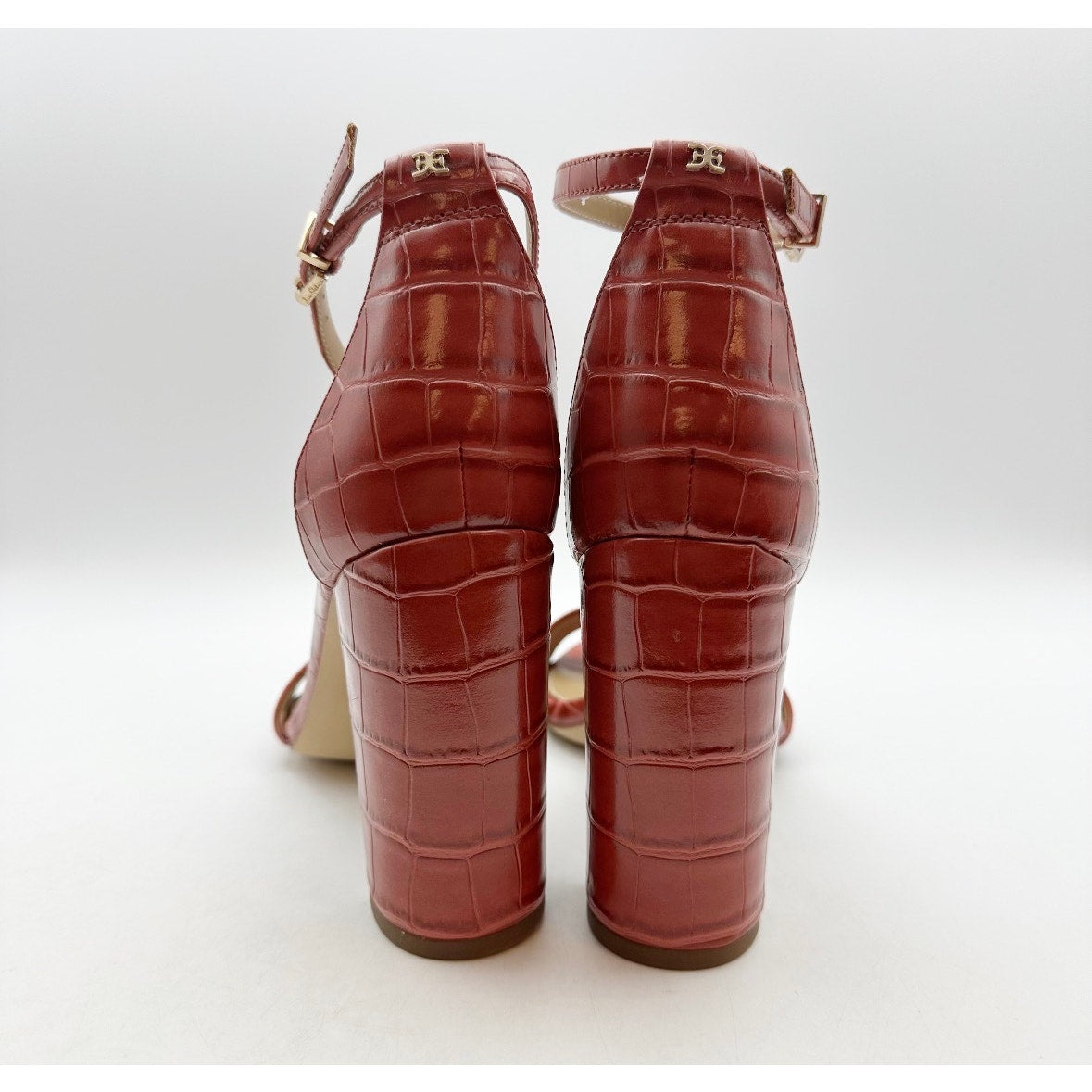 SAM EDELMAN Womens Yaro Dress Sandals Size 7 M Rosed Red Leather Heel NWOB