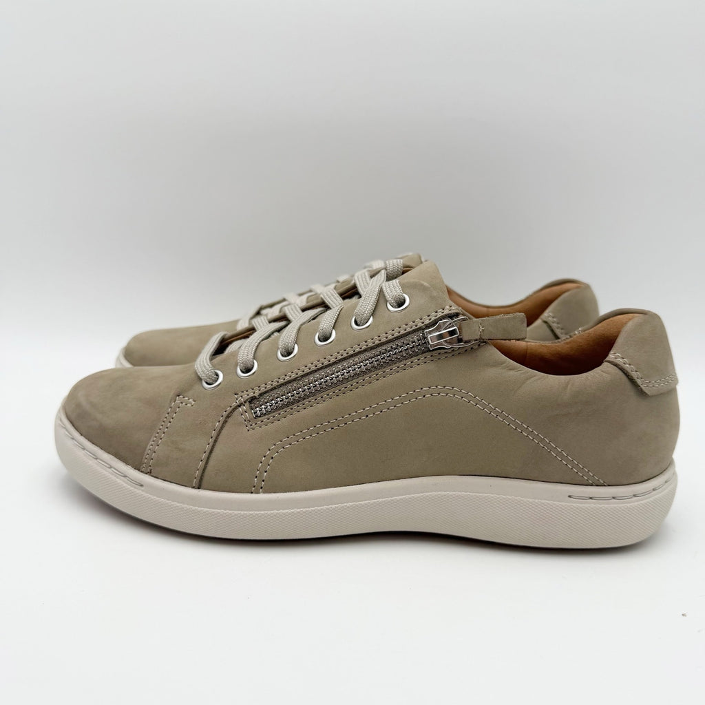 Clarks Womens Nalle Lace Casual Sneakers EU 40 US 9 M Stone Taupe Nubuck NIB
