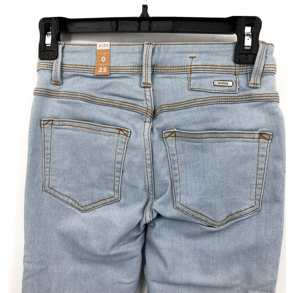 PRANA Women's Soma Skinny Jeans Size 0 25x30 Light Wash Blue Stretch NWT