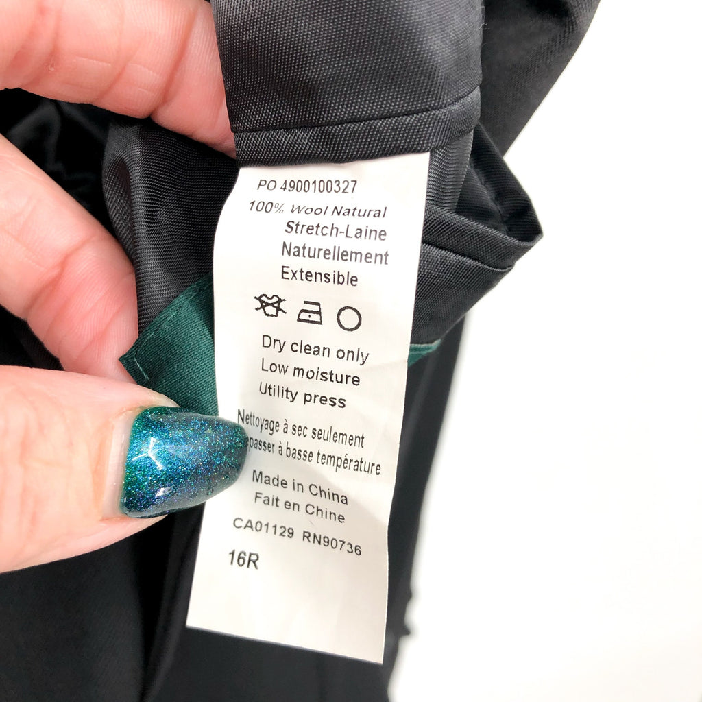 LAUREN RALPH LAUREN Boy's Classic Fit Tuxedo Suit Jacket Size 16R Black Wool NWT