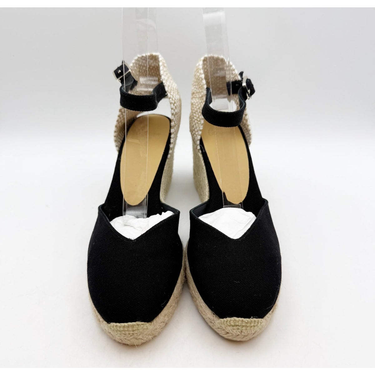 CASTANER Womens Chiarita Wedge Espadrilles Size 6.5 EU 37 Black 60 mm Heels NIB