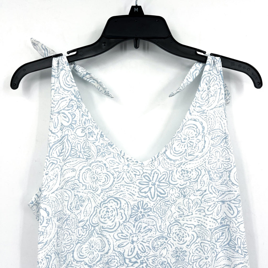 SOUTHERN TIDE Womens Forever Floral Tie Shoulder Romper Small White Sky Blue NWT