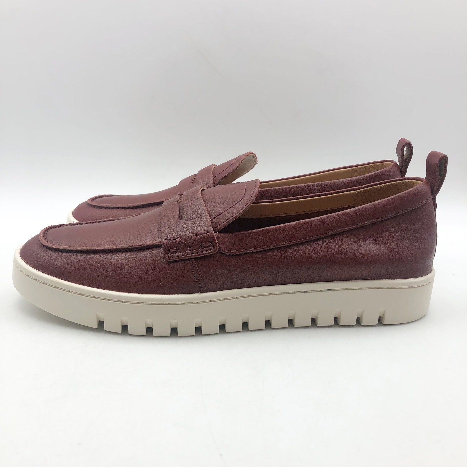VIONIC Womens Uptown Loafers Size 8.5 Syrah Brown Leather Slip-ons NIB
