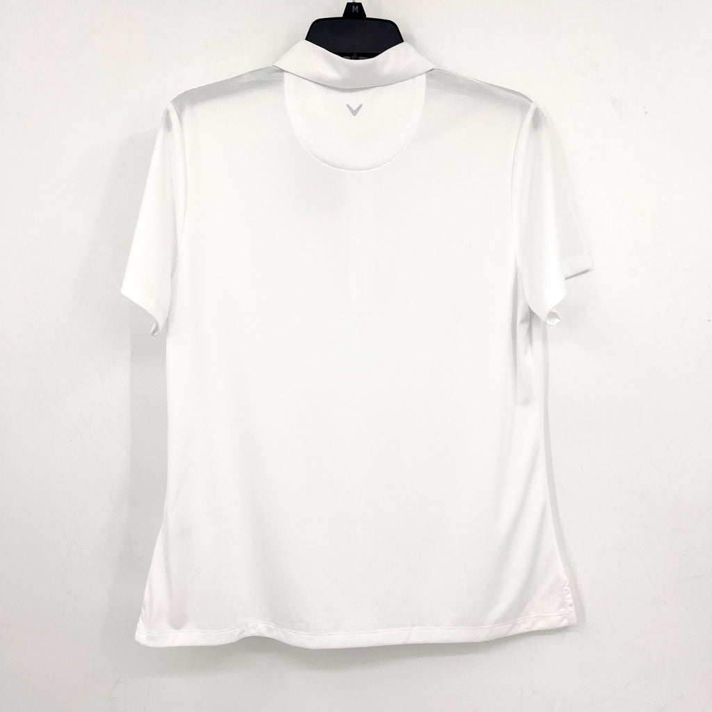 CALLAWAY 1/4 Zip Short Sleeve Golf Polo Shirt Large Brilliant White Heather NWT