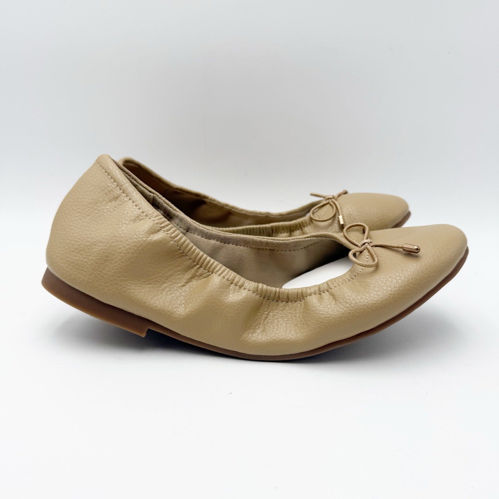 MIA Womens URI Ballet Flats Size 8.5 M Tan Beige Leather NWOB