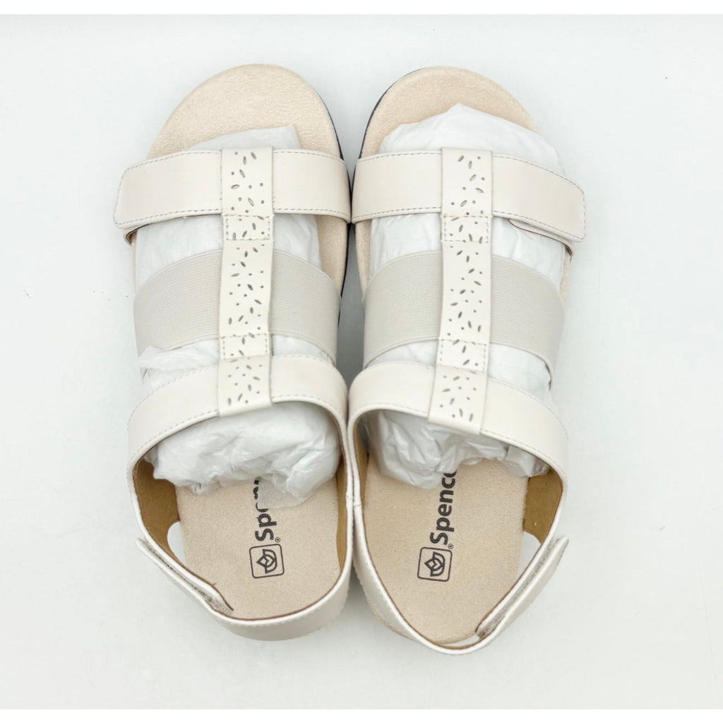 Spenco Womens Anabel Hook & Loop Sandal Size 7.5 Wide Bridal Blush Cream NIB