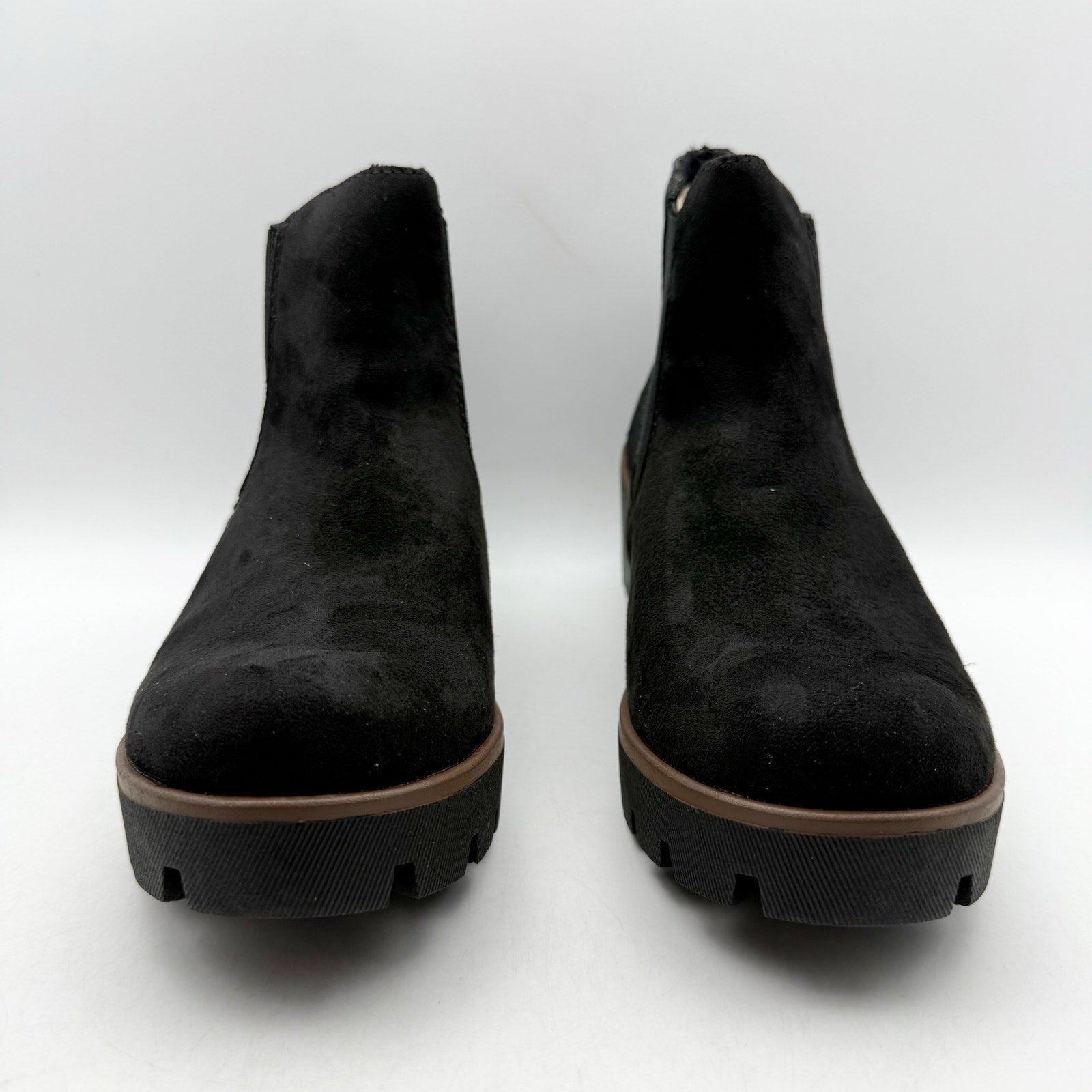 Rieker Womens Amalia 65 Chelsea Ankle Boots EU 40 US 8.5 Black Vegan Suede NIB