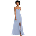 AFTER SIX Lux Chiffon Sweetheart Maxi Dress Size 6R Sky Blue Wide Strap NWT