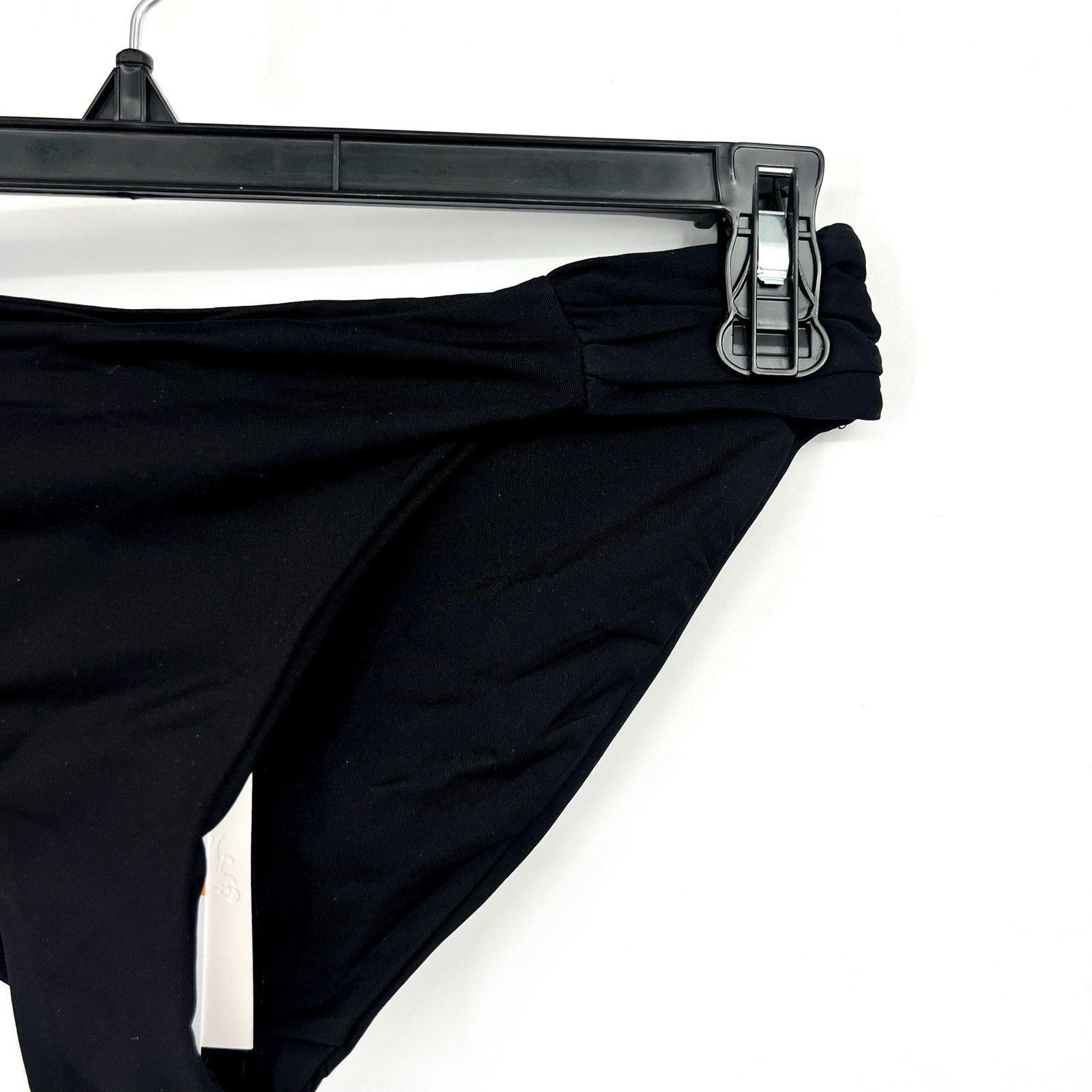 BECCA Women's Muse Side Ruched Bikini Bottoms Small Black Hipster NWT