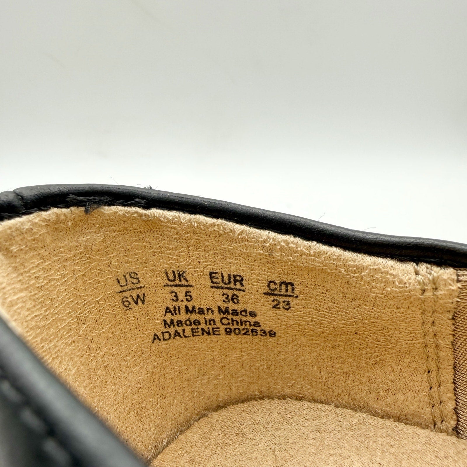 LifeStride Womens Adalene Flats US 6 Wide EU 36 Black Vegan Leather NWOB