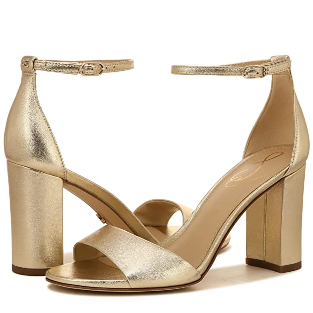 Sam Edelman Womens Robyn Heeled Sandals Size 11 M EU 42 Gold Patent Leather NWOB