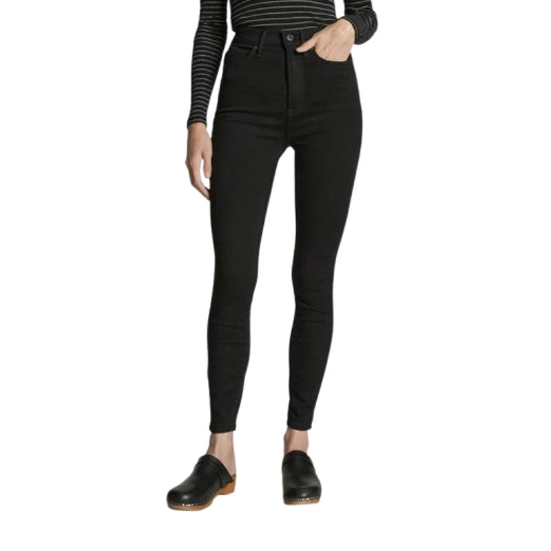 EVERLANE Womens Way-High Skinny Jeans 33x26 US 16 Crop Black Denim NWT