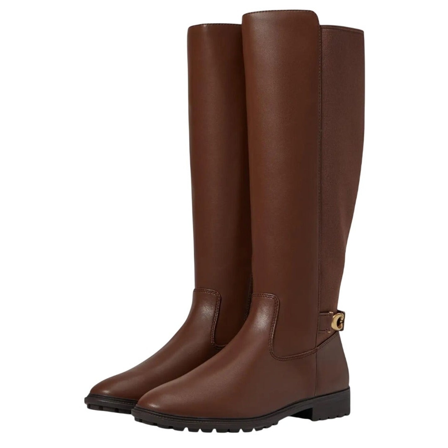 Coach Womens Faith Knee High Boots US 8.5 B EU 39 Brown Vegan Leather NIB