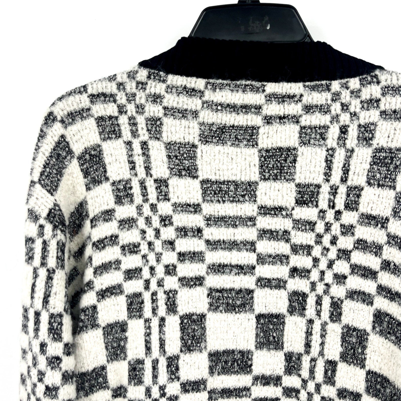 Corridor Mens Optic Alpaca Cardigan XL Black Check Print Sweater NH809 NWT