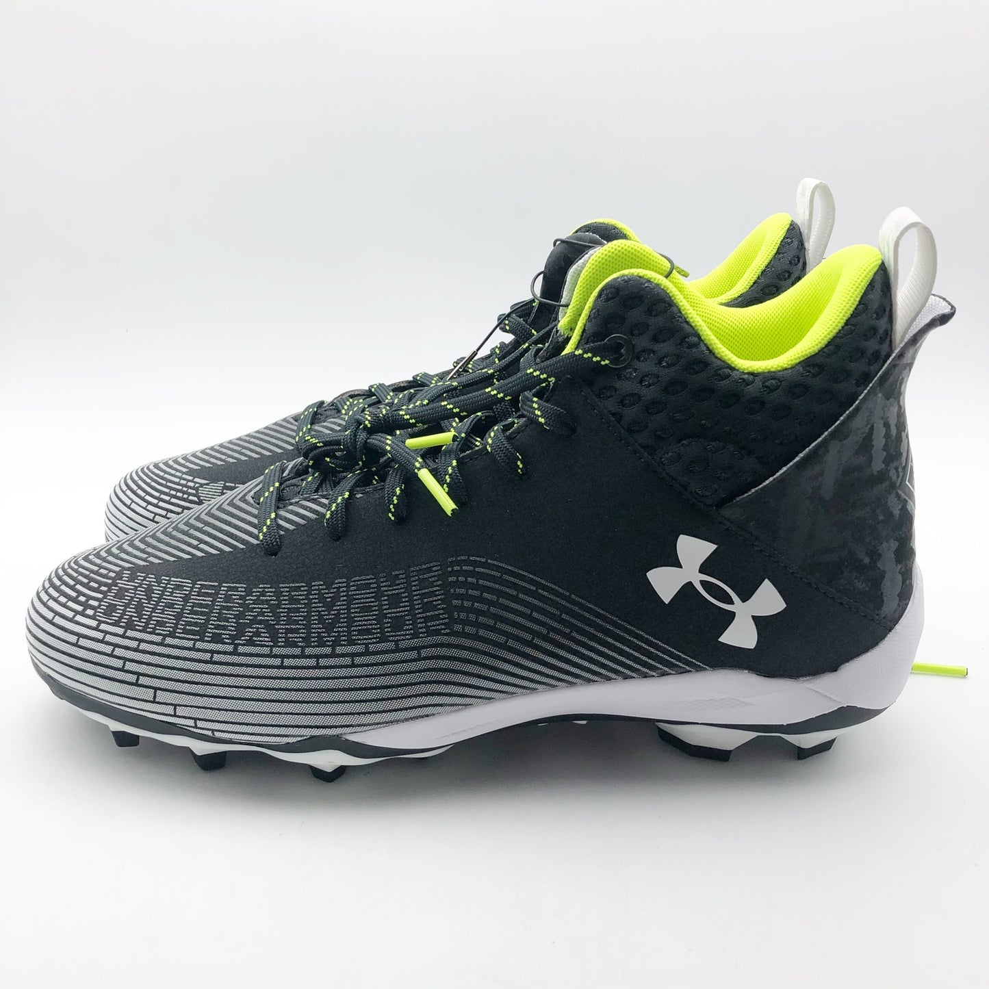 Under Armour Men's Highlight Hammer MC 2.0 Cleats Size 11 Black White Green NWOB