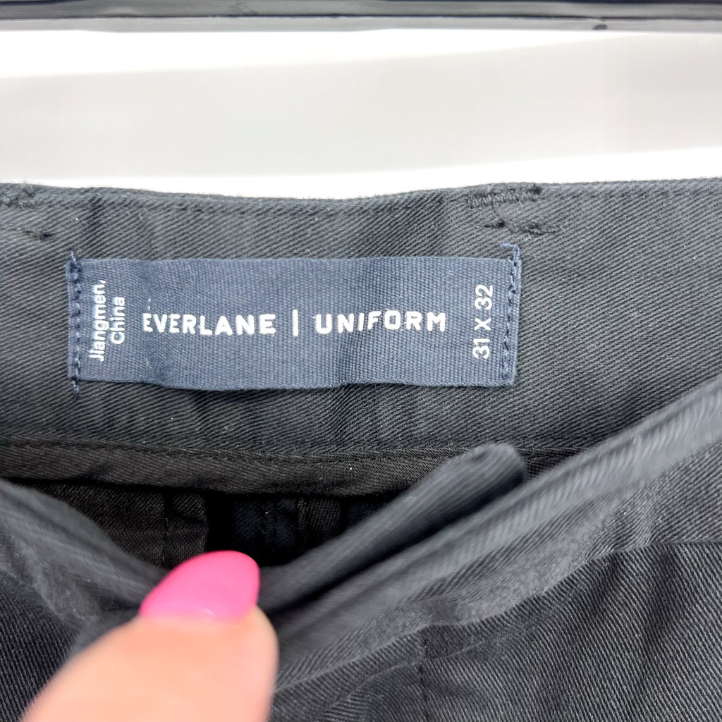 EVERLANE Men's Uniform Performance Chino Pants 31x32 Black Slim Fit NWT