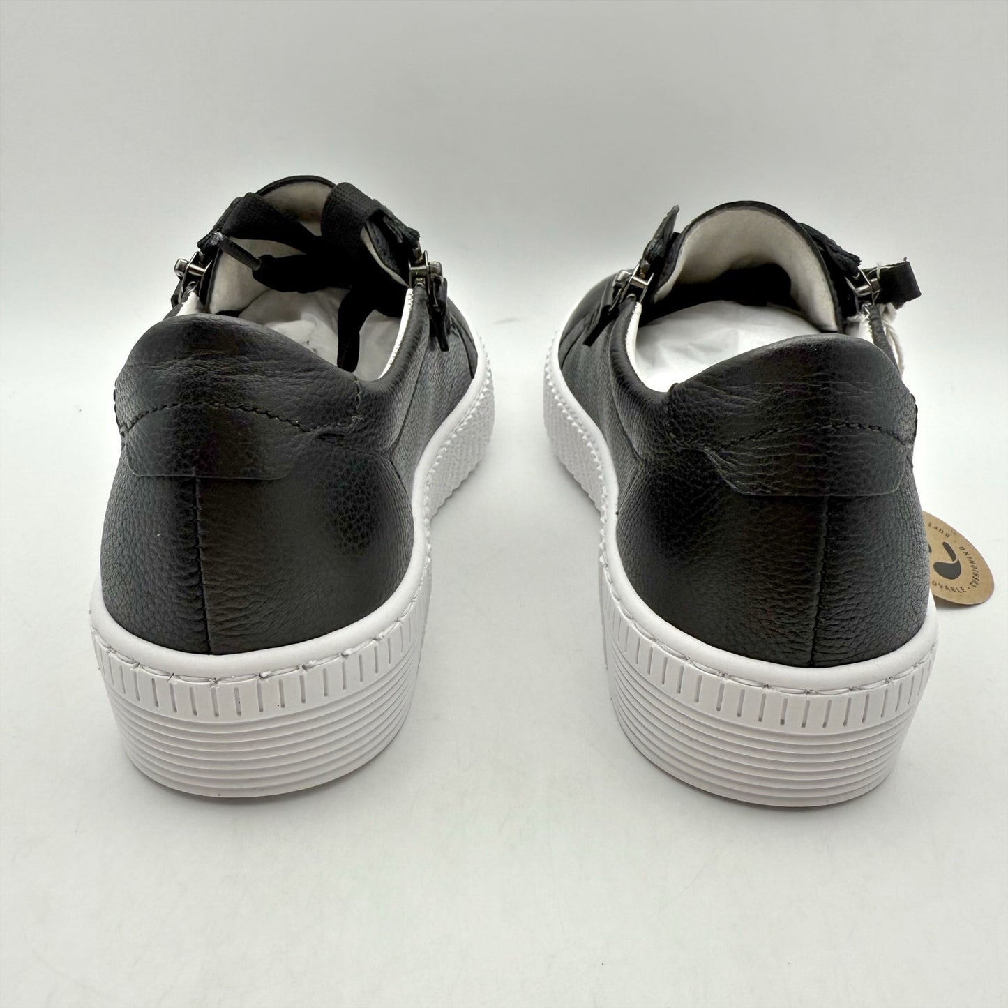 Gabor Womens 53.334 Low Top Sneakers UK 3.5 US 6 Black White Leather NIB