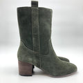 Violet & Red Womens Jarah Western Boots Size 7 Green Suede Mid Calf NWOB
