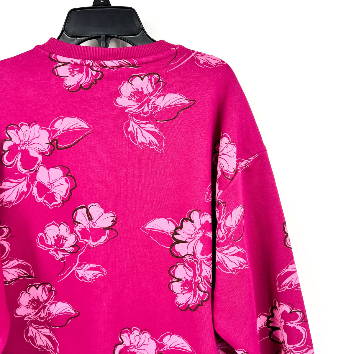PUMA Women's Essentials Floral Vibes Sweatshirt Small Pink Magenta Crewneck NWT
