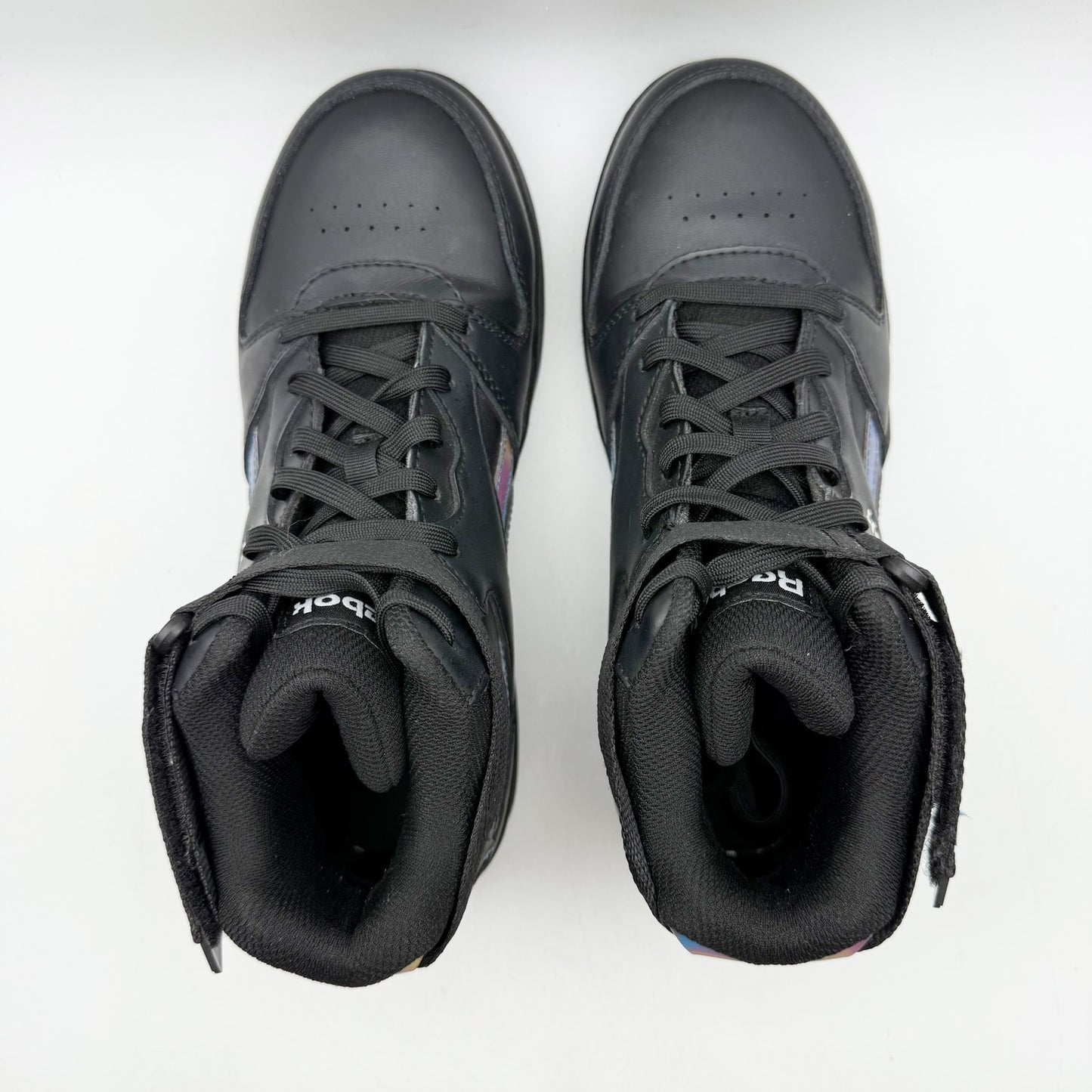 Reebok Womens High Top Work Sneakers 7 WIDE Black Hologram Comp Toe EH SR