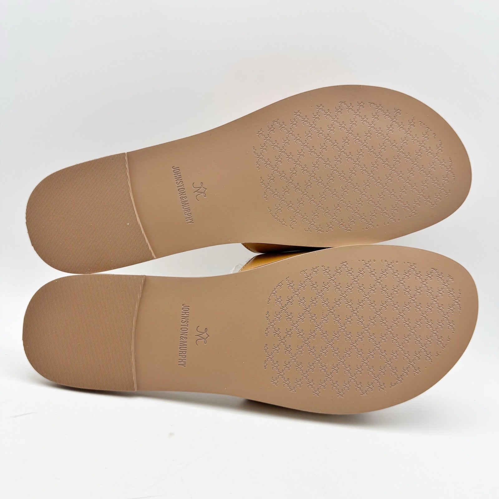 Johnston & Murphy Womens Shayla Slide Sandal US 10 M Tan Leather Embellished NIB