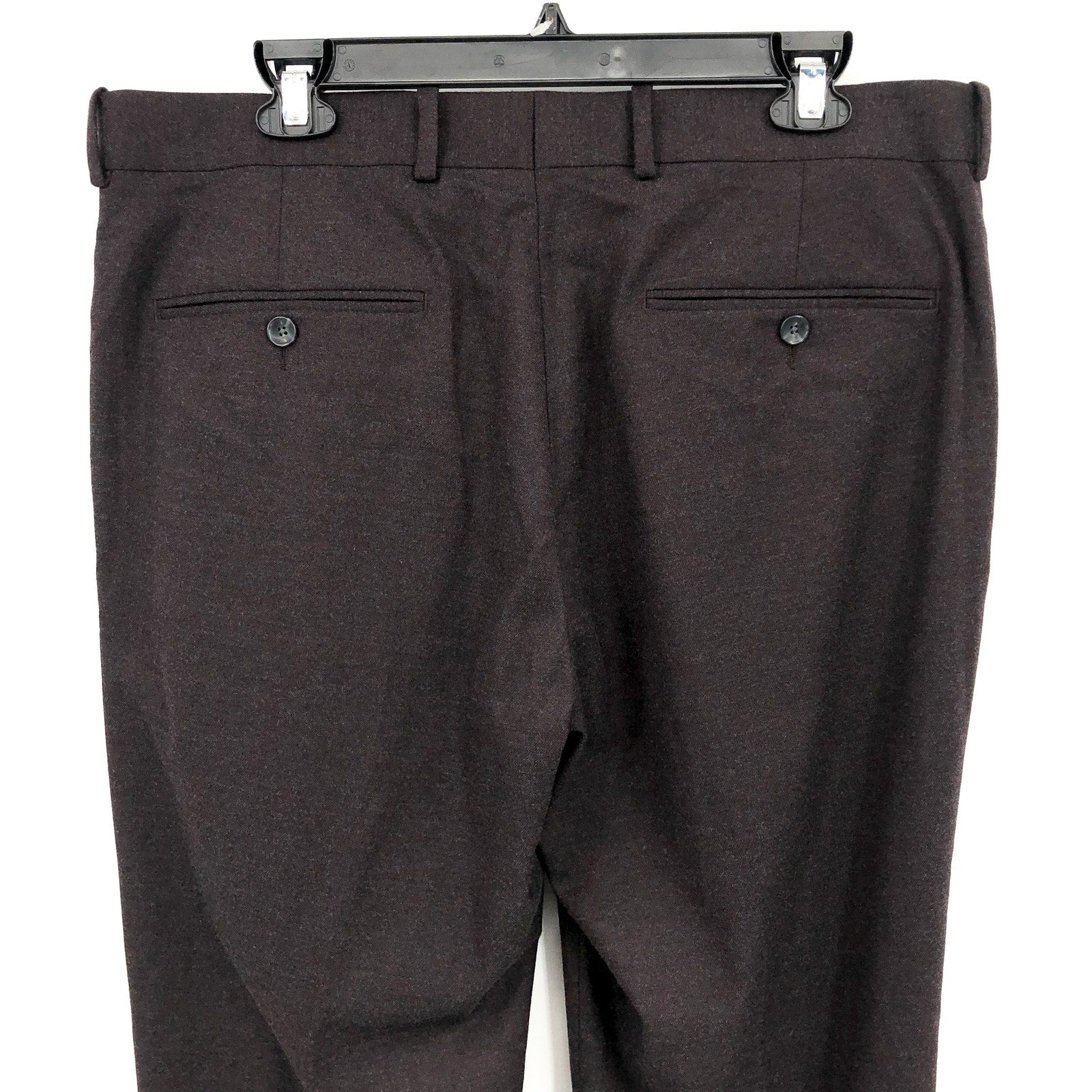 NORDSTROM Men's Trim Fit Trousers Pants 36R Dark Grey Flat Front Stretch NWT