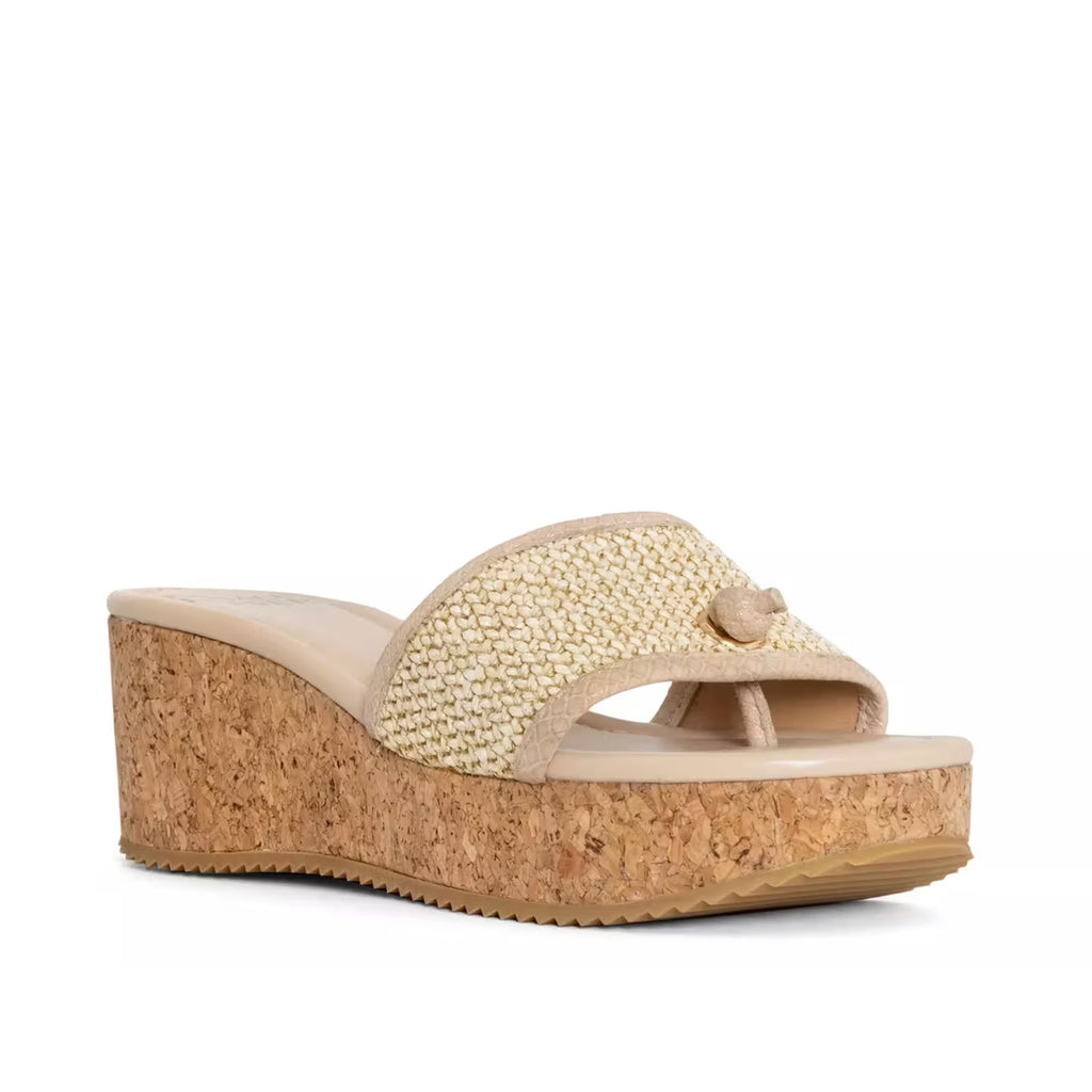 Donald Pliner Womens Silli Wedge Sandal Size 9.5 M Tan Jute NWOB