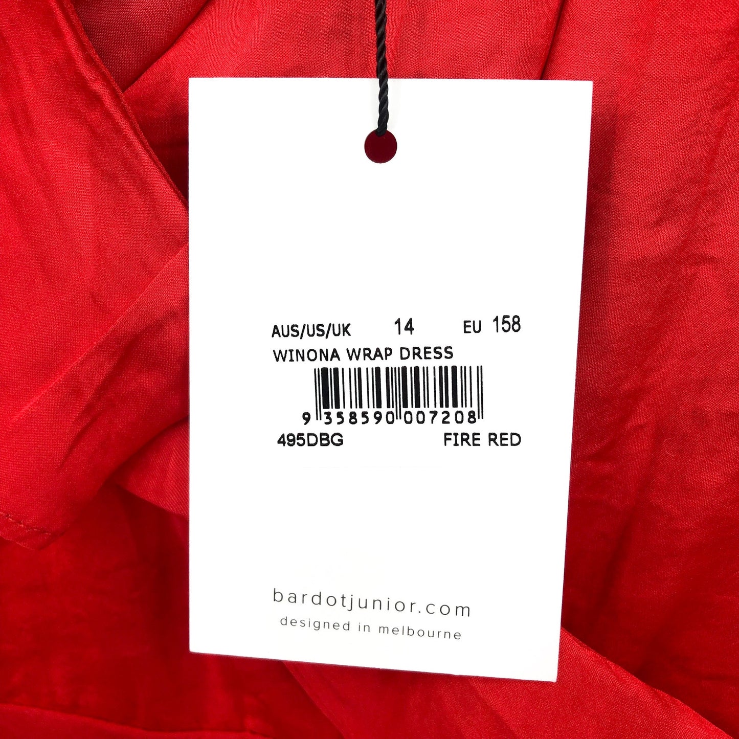 BARDOT Girl's Winona Wrap Dress Fire Red Size 14