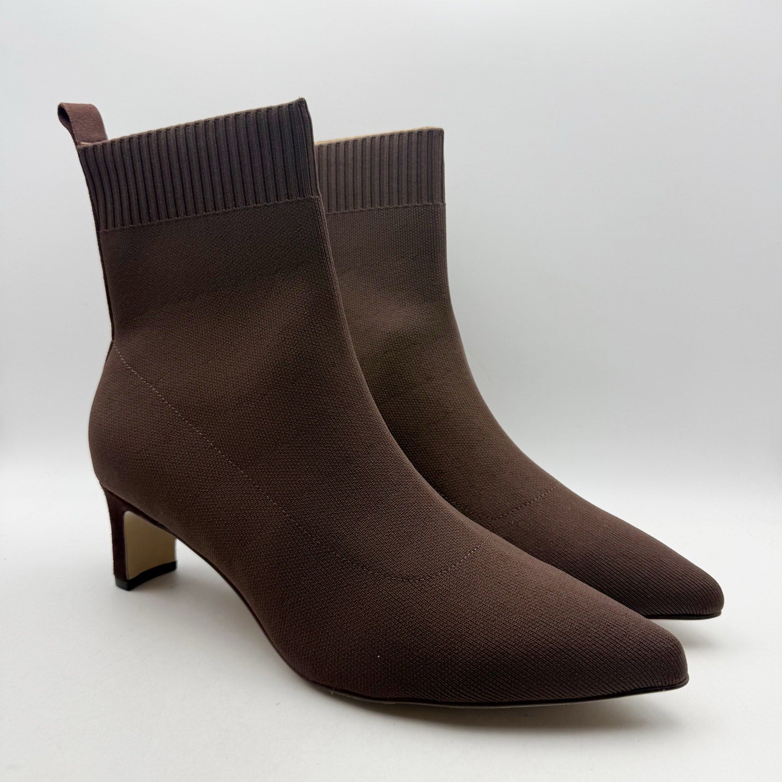 Andre Assous Womens Winter Ankle Boots US 11 EU 43 Brown Knit NIB
