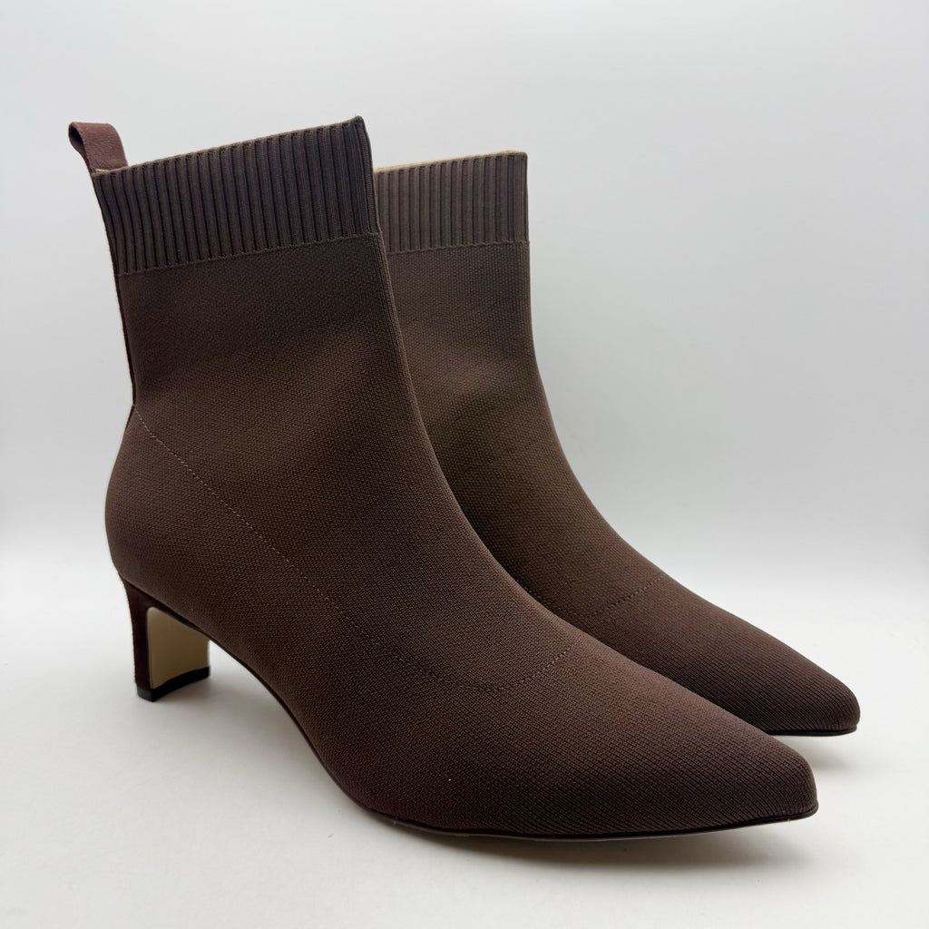 Andre Assous Womens Winter Ankle Boots Size 11 EU 43 Brown Knit NIB
