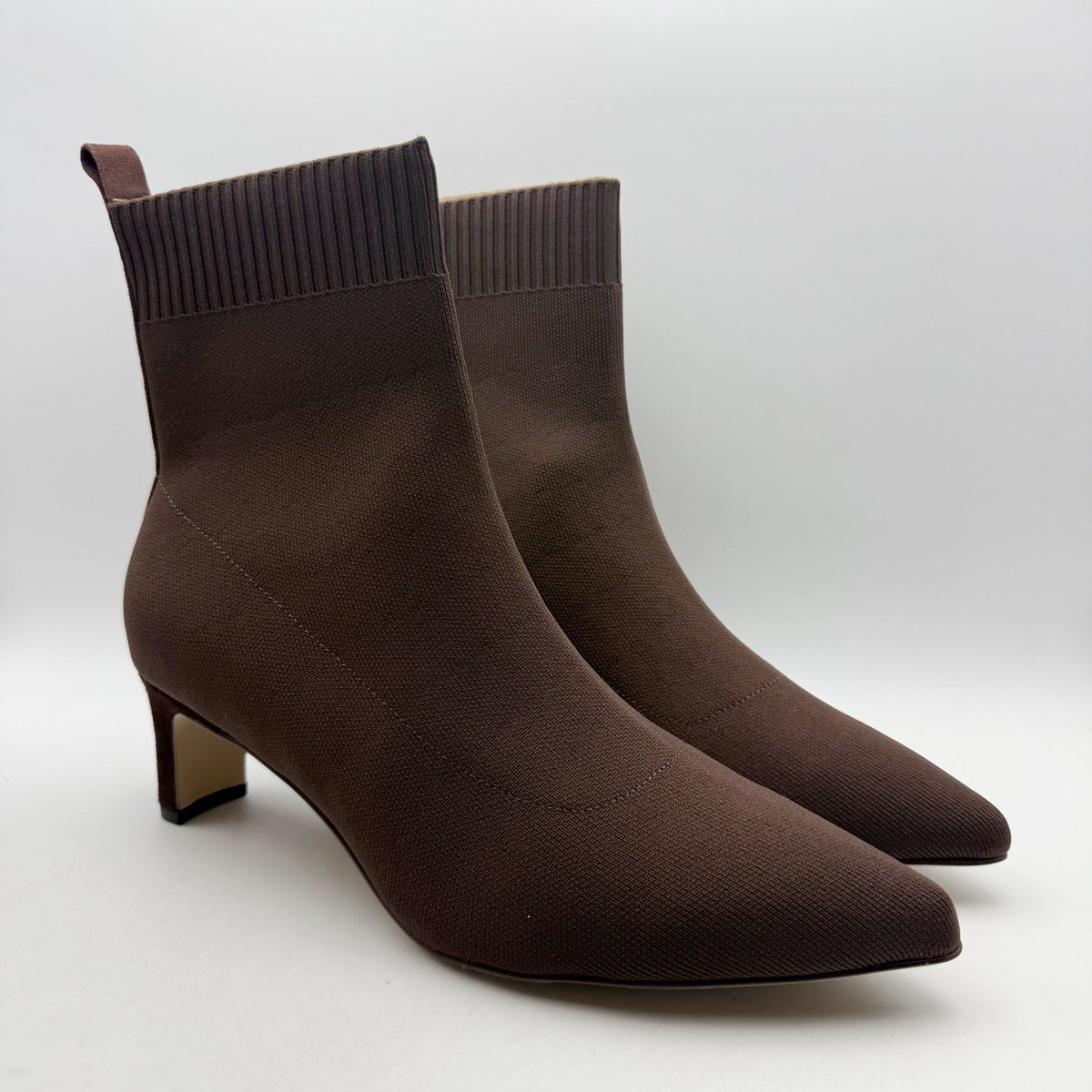 Andre Assous Womens Winter Ankle Boots Size 11 EU 43 Brown Knit NIB