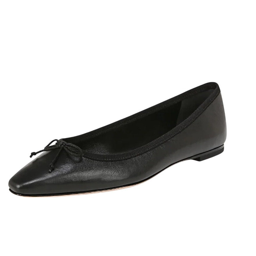 Veronica Beard Womens Catherine Ballet Flats US 9.5 M Black Leather NIB