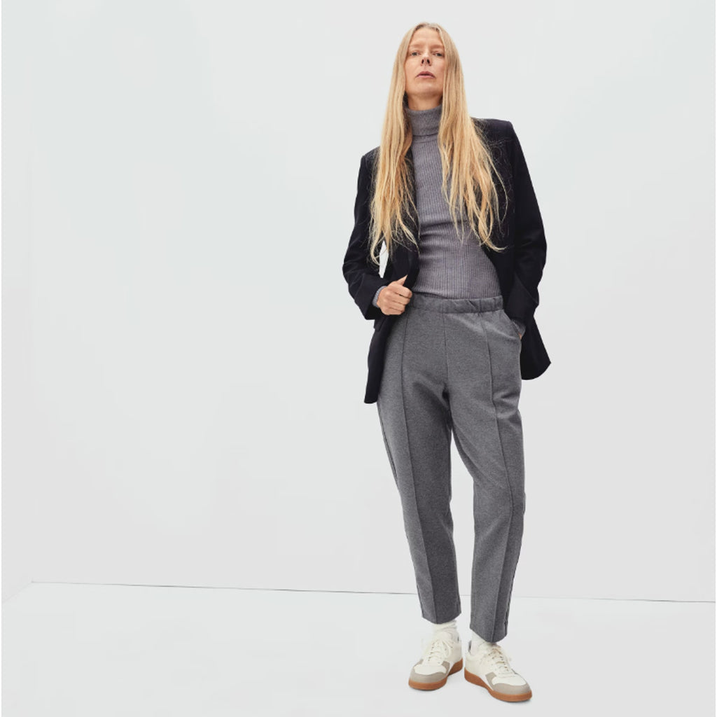 Everlane Womens The Dream Pants XS Heathered Charcoal Grey Soft Double Knit NWT
