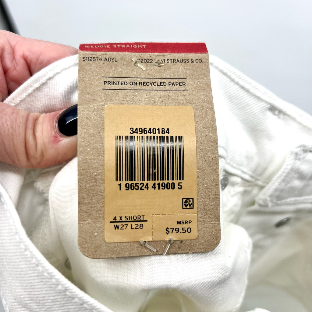 Levi's Womens Wedgie Straight Leg Jeans 27x28 Size 4 White 34964-0184 NWT