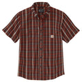 CARHARTT Mens Loose Fit Casual Shirt Small Red Plaid Short Sleeve Midweight NWT