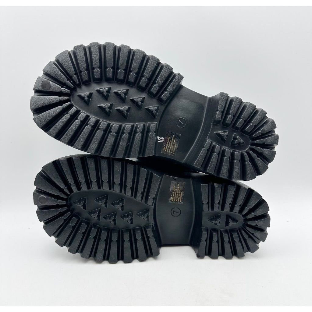 BEBE Women's Platform Slides Size 7 Black Faux Fur Collar Rhinestone Logo NWOB