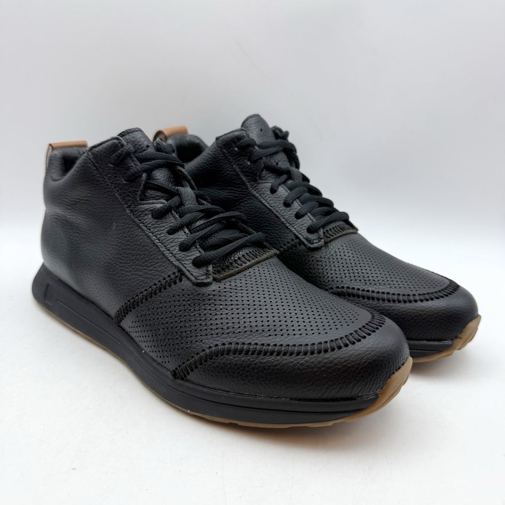 YORK Athletics Womens The Henry Mid Trainer Sneakers US 8 Black Leather NIB