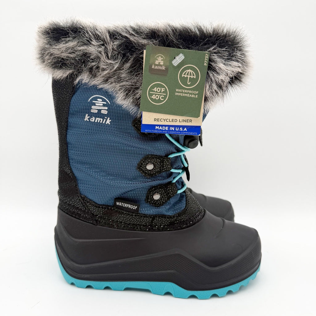 Kamik Kids Girls Powdery 3 Snow Boots US 12 EU 30 Navy Blue Black Waterproof NIB